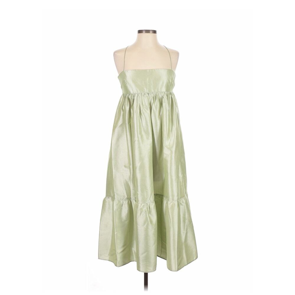 Strapless Midi Dress in Pale Green - Picture 2 of 7